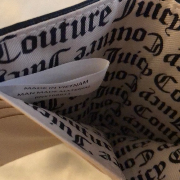 Juicy Couture Liquorice Heartless Double Sided Trifold Wallet CZ Juicy Logo NWT - Picture 14 of 16